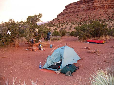 grand canyon LNT campsite