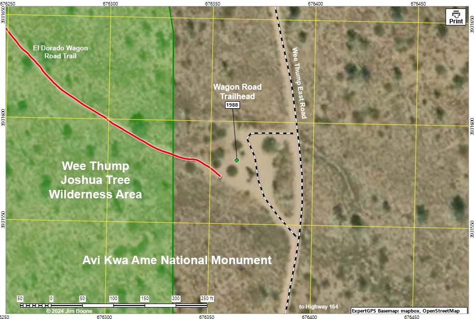 Wagon Road Trailhead Map