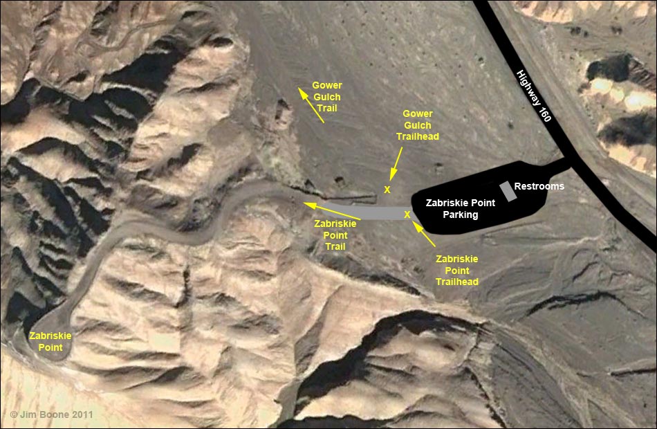 zabriskie point trailhead map