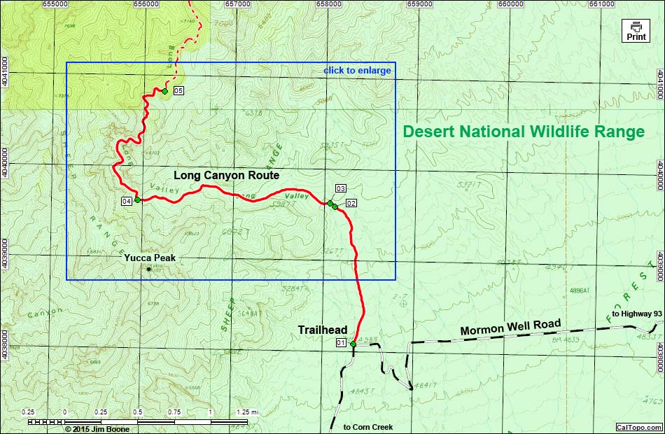 Long Canyon Route Map Overview