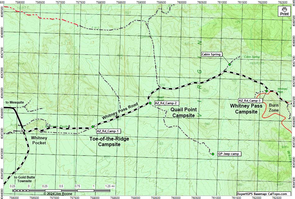 Arizona Road Campsites Map