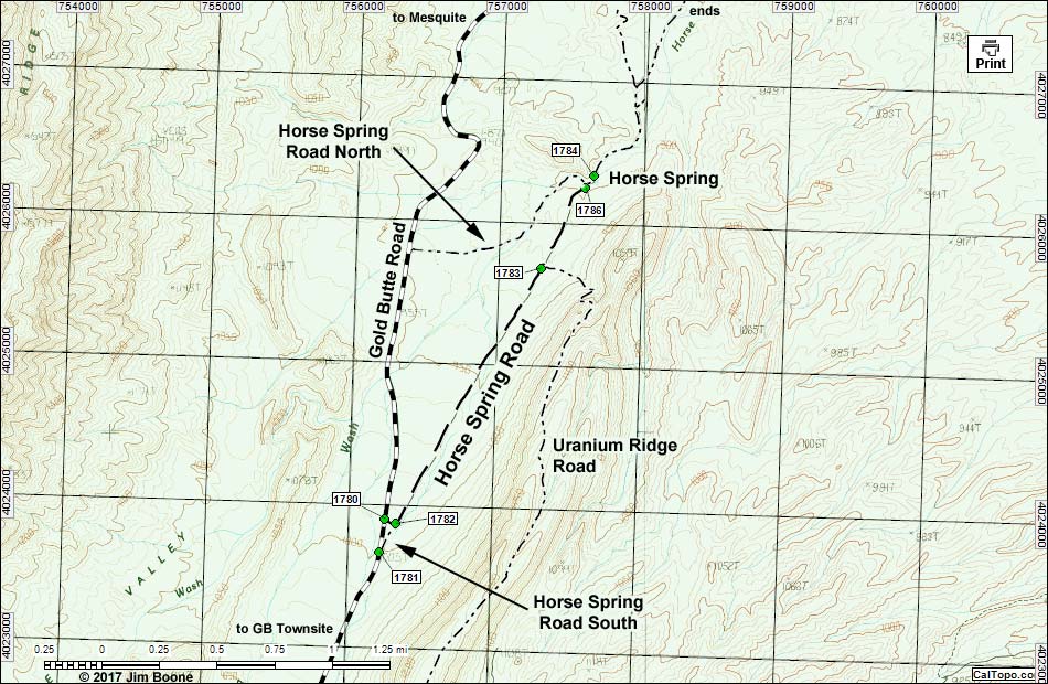 Horse Spring Road Map