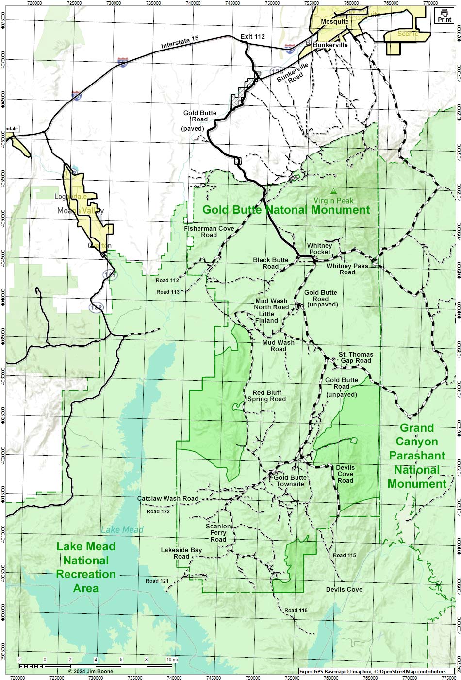 Gold Butte Map Overview