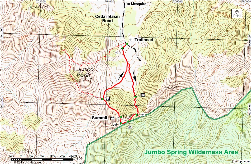 Shark Tooth Peak Map