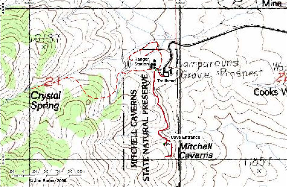 Mitchell Caverns Trail Map