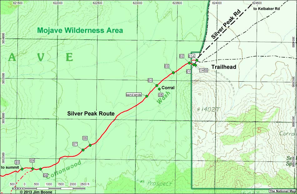 Silver Peak Route Map