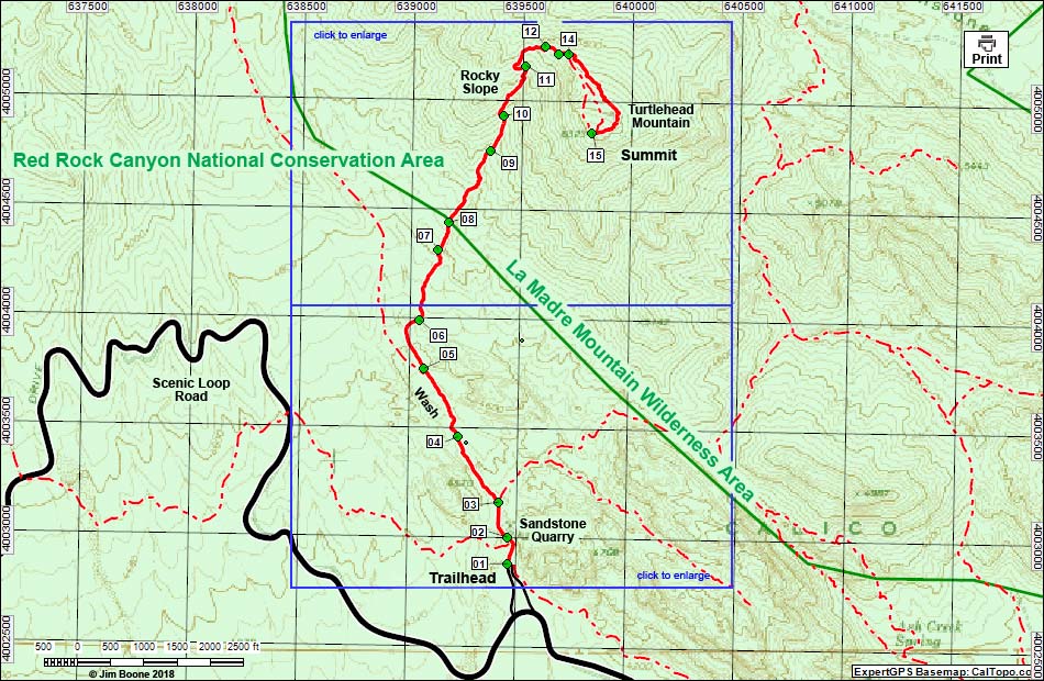 Turtlehead Peak Trail Map